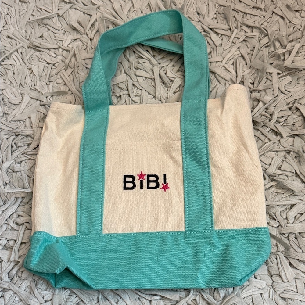 BiBi Aqua and Cream Tote Bag